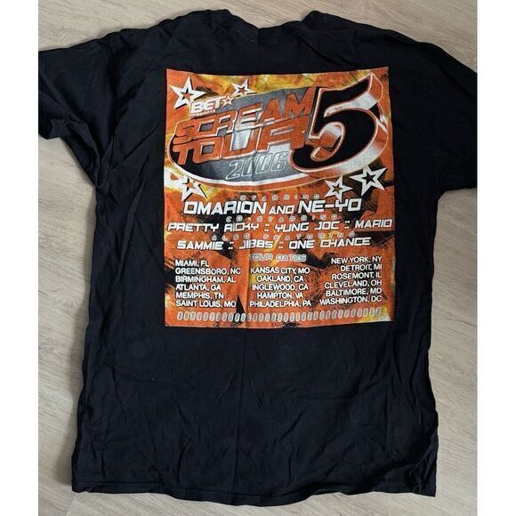 VINTAGE 2006 BET Omarion/Ne-Yo Scream Tour Rap Tee Shirt Size Extra‎ Large L y2k - Picture 2 of 3